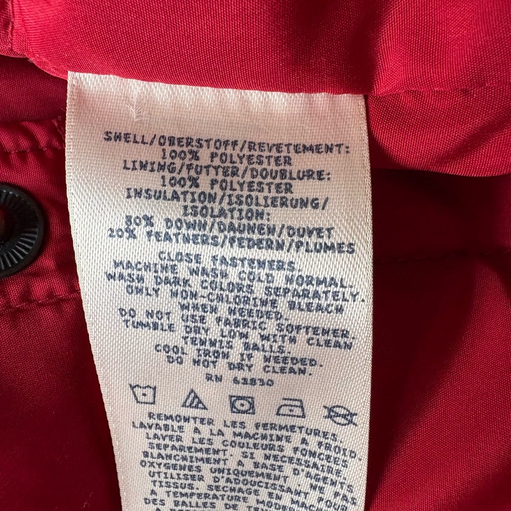 Lands End Kids Youth Red Quilted Down & Feathers Filled Puffer Vest - Picture 7 of 7